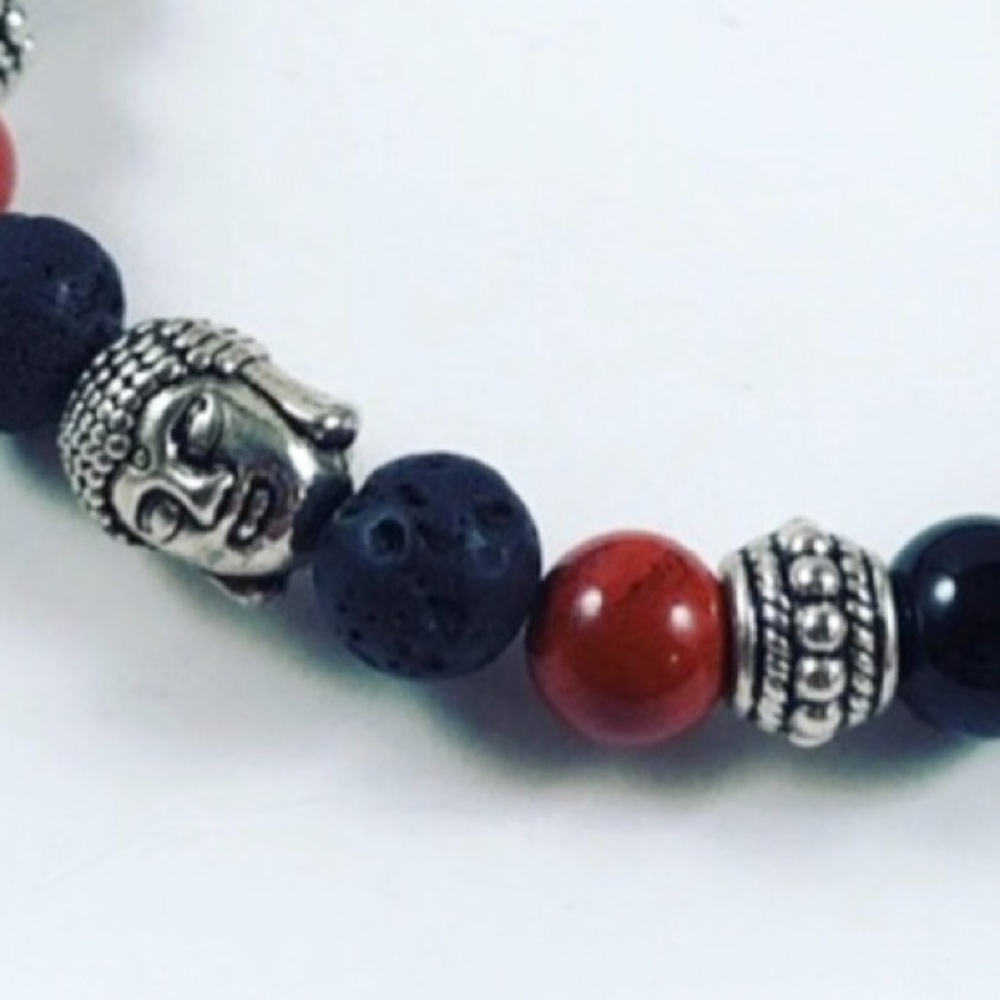 Men or women lava rock bead buddha bracelet - Picture 4 of 6